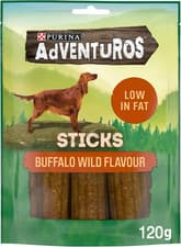 Image of Adventuros Sticks Dog Treats Buffalo Flavour 120g, Pack of 6