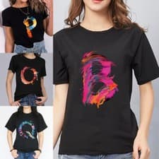 Image of Womens T Shirt Ladies Oversized Baggy Fit Short Sleeve Slogan T-shirt Tee Tops