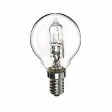 Image of Low Energy Halogen Golf Ball 18W E14 Clear (equivalent to 25 watt) dimmable