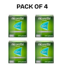 Image of 4 × Nicorette Original Flavour | Chewing Gum 2mg |210 Pieces Pack Total 840 Gums