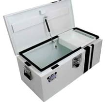 Image of Lockable Steel Tool Chest Heavy Duty with Tray Black White Finish Corrosion Safe
