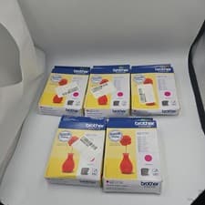 Image of GENUINE AUTHENTIC BROTHER LC121M MAGENTA INK CARTRIDGE X5