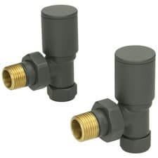 Image of Designer Bathroom Radiator Valves Chrome Heated Towel Rail Pair Straight Angled