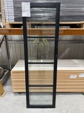 Image of NEW STYLE CONTEMPORARY BLACK 4 PANEL CLEAR GLAZED DOORS 1981mm X 610mm X 35mm