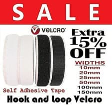 Image of VELCRO® Genuine Brand PS14 SELF ADHESIVE Stick on Tape HOOK & LOOP Sticky Strips