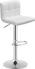 Image of Adjustable Breakfast Bar Stools Faux Leather Chair Swivel Lift Kitchen
