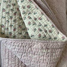 Image of NEW Sibona cotton pink/cream Floral reversible Double/king  quilt bedspread 