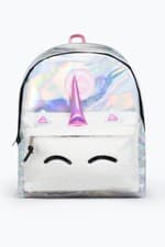 Image of Hype Holographic Unicorn Crest Backpack | Back To School | Shoulder Bag
