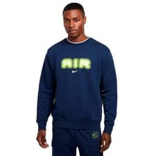 Image of Nike Air Crew Neck Fleece Mens Sweatshirt Top UK Medium (M) - HM0177-410