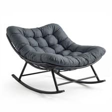 Image of Outdoor Rocking Chair Patio Rocking Chair w/ Removable Cushion Oversized Balcony