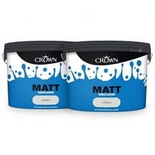 Image of Soft Grey Matt Emulsion Paint 20L Pack of 2 Interior Wall & Ceiling Grey Paint