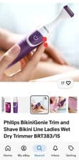 Image of Philips BikiniGenie Trim and Shave Bikini Line Ladies Wet Dry Trimmer BRT383/15