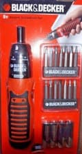 Image of Black & Decker 6V Alkaline Screwdriver Set With 14pcs Accessory Bits 4 Batteries