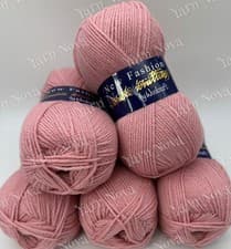 Image of New Fashion Double Knitting Crochet Yarn Wool - 5x100g Balls - 202 Pale Rose