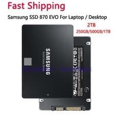 Image of SAMSUNG SSD 870 EVO 2TB 1TB 500GB 250GB 2.5" SATA III New Solid State Drive lot