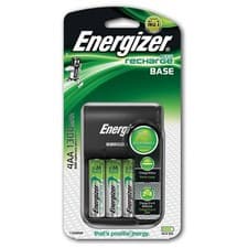 Image of Energizer Accu Recharge Base Battery Charger with 4 x AA 1300mah Batteries
