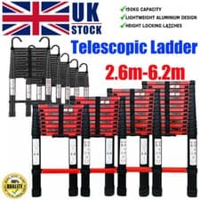 Image of Heavy Duty Telescopic Ladder Multi-Purpose 2.6-6.2M Aluminium Extendable Hook