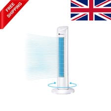 Image of PureMate Bladeless Tower Fan with Oscillating & Aroma Function Portable 39"White