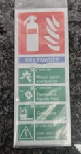 Image of Fire extinguisher sign  Dry powder 82mm x 202mm (AS11549)