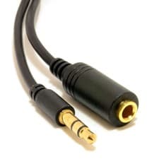 Image of 0.5m-5m Slimline PRO Jack Headphone Extension Cable 3.5mm Plug to Stereo Socket