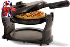 Image of Classic Rotating Belgian Waffle Maker with Nonstick Plates, Removable Drip Tray,