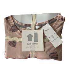 Image of M&S COLLECTION LOUNGE WEAR PINK PURE COTTON HEART PRINT PYJAMA SET