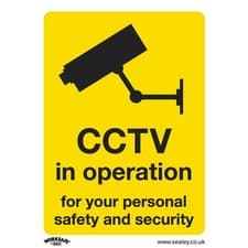 Image of Worksafe SS40P10 Warning Safety Sign - CCTV - Rigid Plastic - Pack of 10