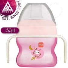 Image of MAM Starter Sippy Cup & Glow with Handles│Baby's Drinking Mug│Pink│150ml│0m+
