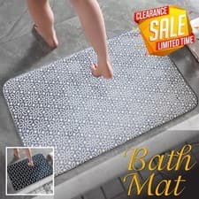 Image of Memory Foam Bath Mat Non Slip Soft Shower Mats for Small & Large Bathrooms