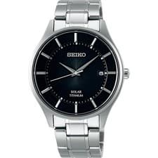 Image of SEIKO Selection SBPX103 Solar Black Dial Sapphire Titanium Men Watch New