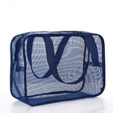 Image of Portable Mesh Toiletry Bag Large Capacity Bathroom Mesh Bag Shower Essentials