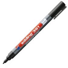 Image of Brand New Edding 361 Whiteboard Marker Bullet Tip 1mm Line Black (Pack 10)