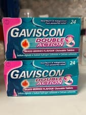 Image of Gaviscon Double Action Mixed Berries Tablets - Amazon Returns - 96 Tablets