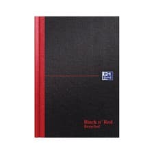 Image of Black n' Red Casebound Ruled Recycled Hardback Notebook 192 Pages A5 (Pack of 5)