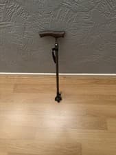 Image of Folding and Height Adjustable carbon fibre Lightweight T Handle Walking Stick