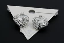 Image of Elegant Guess Brand Heart Flower Earrings With Rhinestones Excellent Quality NEW