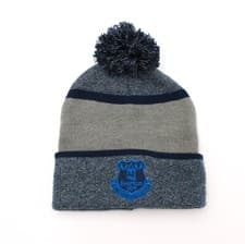 Image of Everton FC Official Marl 22 Crest Bobble Hat EFC Gift OSFA