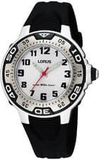Image of Lorus Unisex Watch with White Dial and Black Strap RG237GX9