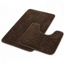 Image of Greek Bathroom Rugs non slip Absorbent Soft Washable Bath Mat with Pedestal Mat