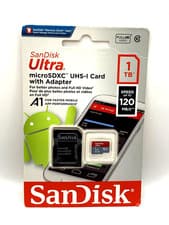 Image of 1TB SanDisk Ultra MicroSDXC Memory Card, A1 UHS-I Class 10 U1 C10, 120MB/s Rea