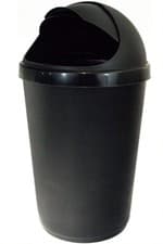 Image of New 50 Litre Bullet Bin Rubbish Waste Litter Bins Kitchen Dustbin Flap Lid Black