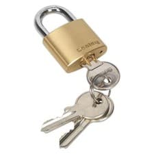 Image of Sealey Padlock 30mm Brass Body Security Keysl Lock