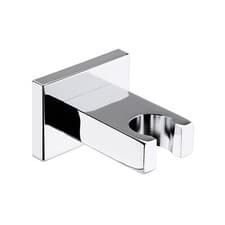 Image of Nuie Universal Modern Shower Handset Wall Bracket Square Chrome Bathroom Holder