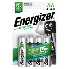 Image of 4 x Energizer AA 2300 mAh Rechargeable EXTREME Batteries Pre Charged NiMH LR6