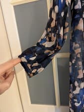 Image of Beautiful MINT VELVET Midi /Calf Dress 12 Blue Black Beige