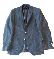 Image of Hugo Boss Raye 8 Blazer Men 38 Extra Slim Blue Wool Linen Cotton Silk