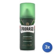 Image of 3x Proraso Shaving Foam 100 Ml Green T.Barb