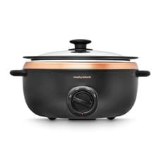 Image of Morphy Richards 6.5L Sear & Stew Slow Cooker Black Rose Gold 461016