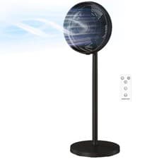 Image of HOMCOM 40 cm Standing Pedestal Fan, Quiet Electric Cooling Floor Fan, Black