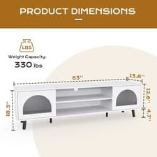 Image of Bonnlo LED TV Unit 160cm – 16 Colour Lights, Media Stand for TVs up to 65"
